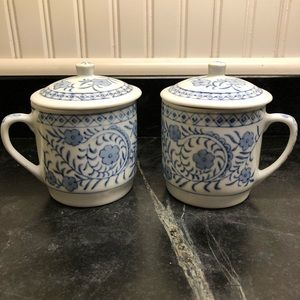 Williams Sonoma lidded mugs VGUC .